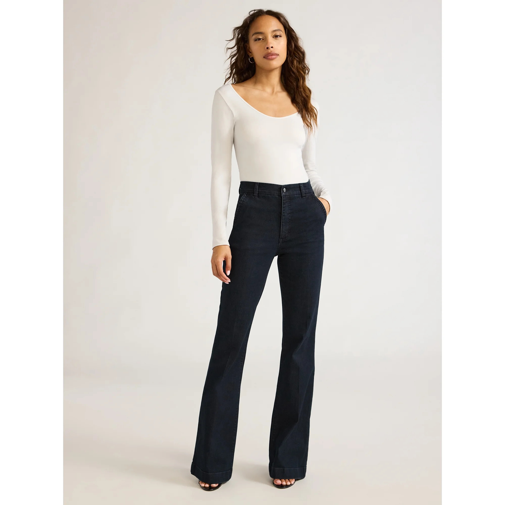 Sofia by Sofia Vergara Women's and Women's Plus Trouser Flare High Rise Jeans, 30.5", 32.5" and 3... | Walmart (US)