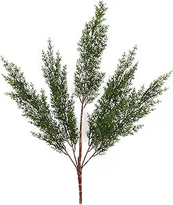 2Pcs Fake Cedar Plants Plastic Faux Pine Tree Stems Greenery Shrubs Artificial Cedar Sprigs Faux ... | Amazon (US)