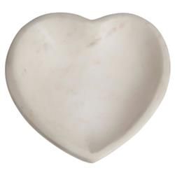 Catelyn Modern Classic White Marble Heart Bowl | Kathy Kuo Home
