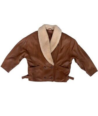 Vintage Shearling/Sheepskin Genuine Leather Bomber Jacket RAEY | eBay UK