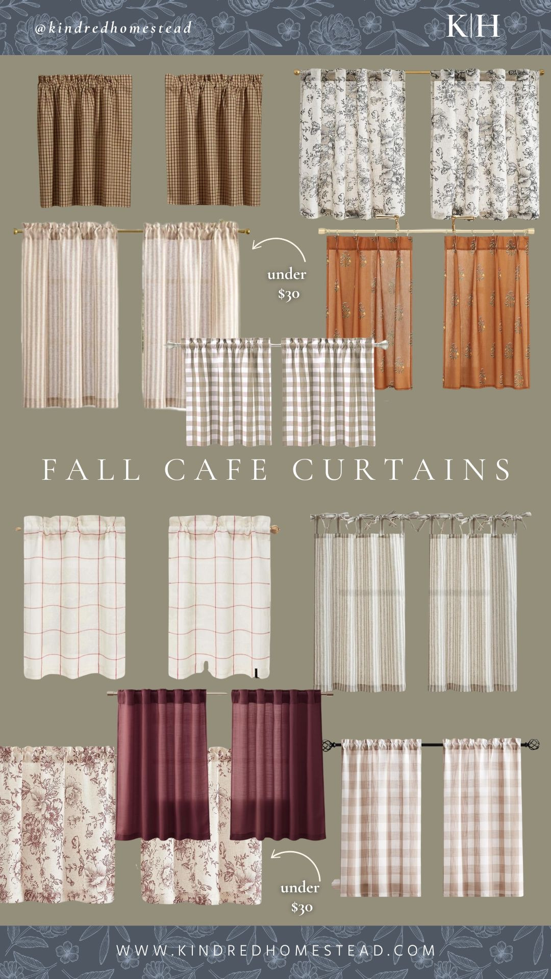 ☕🍂 Cozy up your home this season with charming fall café curtains — the perfect way to add warmth, texture, and timeless style to your kitchen or breakfast nook. From soft neutrals to rustic patterns, these seasonal window treatments bring a welcoming autumn glow to every corner. ✨🏡

#LTKHome #LTKSeasonal