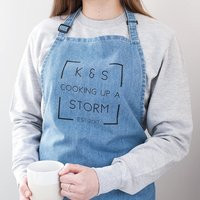 Personalised Anniversary Denim Apron - Couples Gift Wedding Long Unisex | Etsy (US)