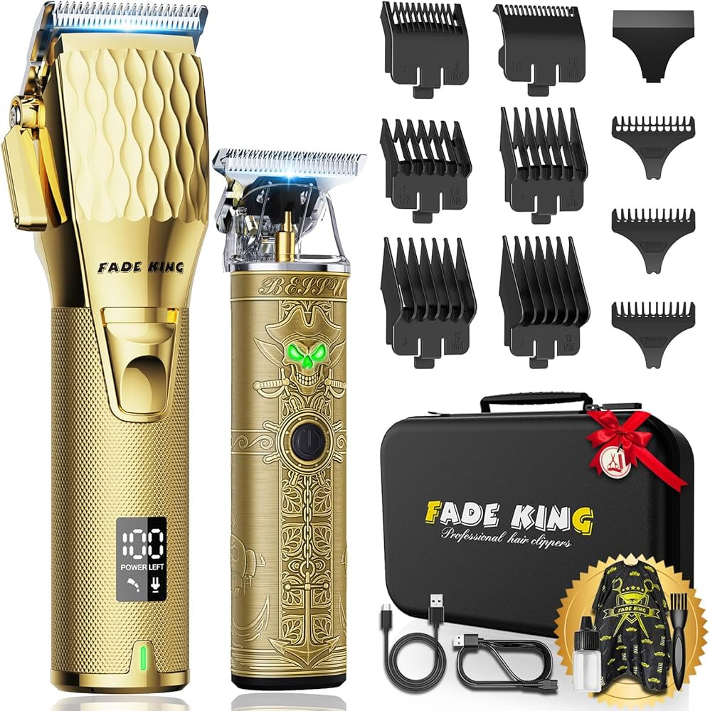 FADEKING® Professional Hair Clippers & Beard Trimmer Set for Men – Cordless Barber Clippers wi... | Amazon (US)