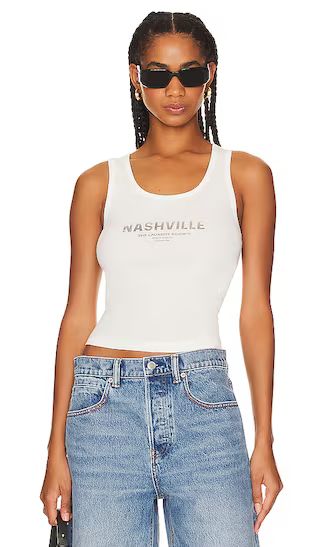Nashville Passport Stamp Rib Tank in White | Revolve Clothing (Global)