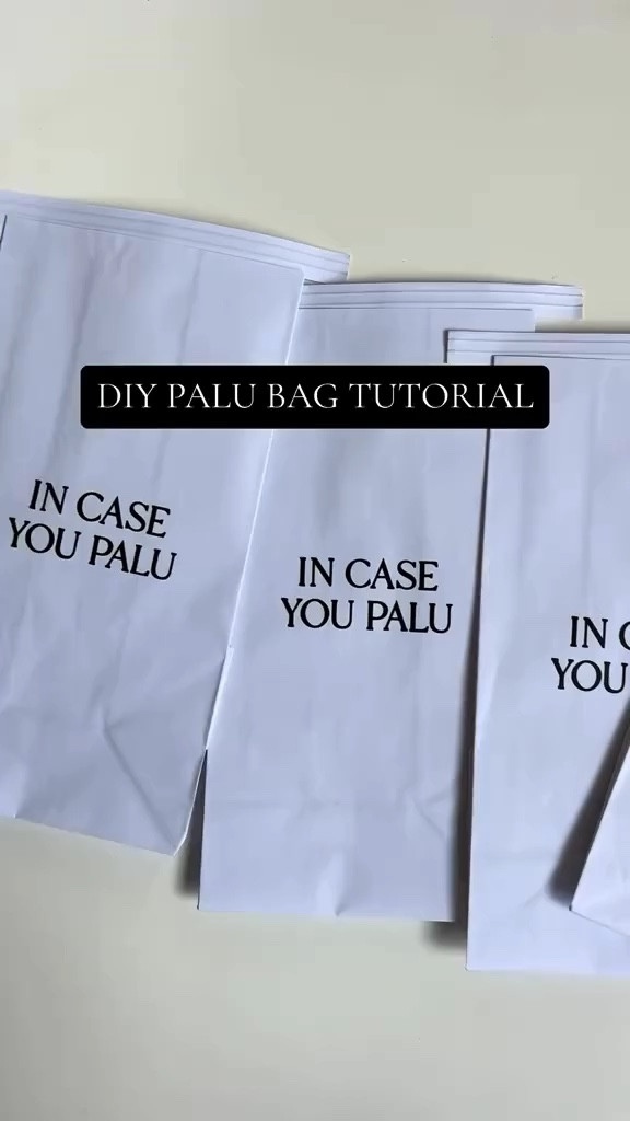 FIY palu (throw up) bags for our wedding to avoid potential cleaning fees #weddingplanning #weddingdiy #hawaii #palu
