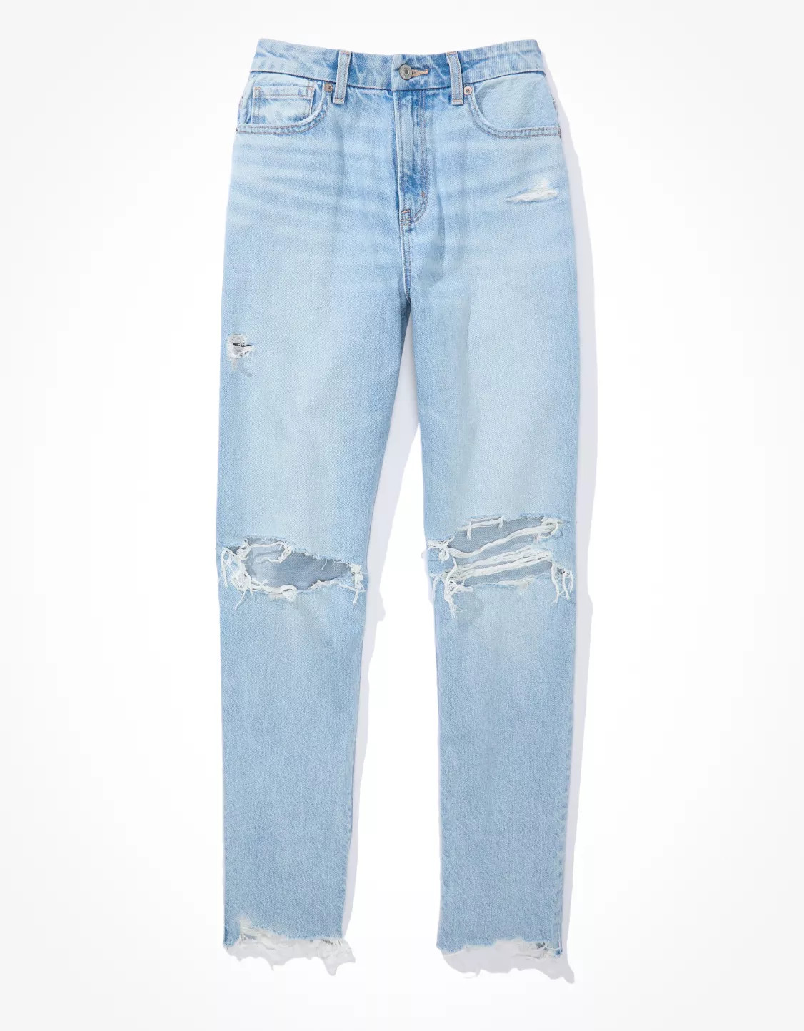 AE Strigid Curvy Ripped Mom Jean | American Eagle Outfitters (US & CA)