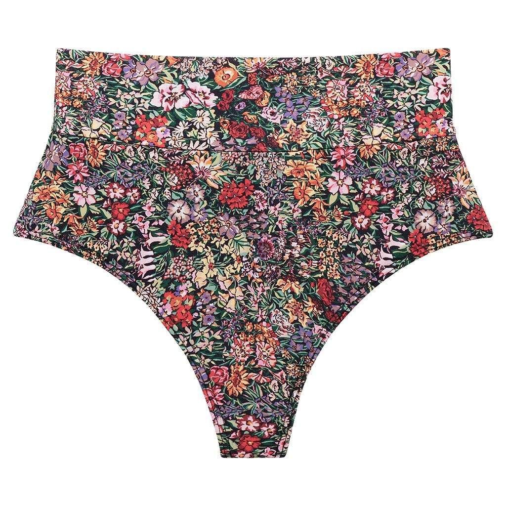 Mara Floral Added Coverage High Rise Bikini bottom | Montce