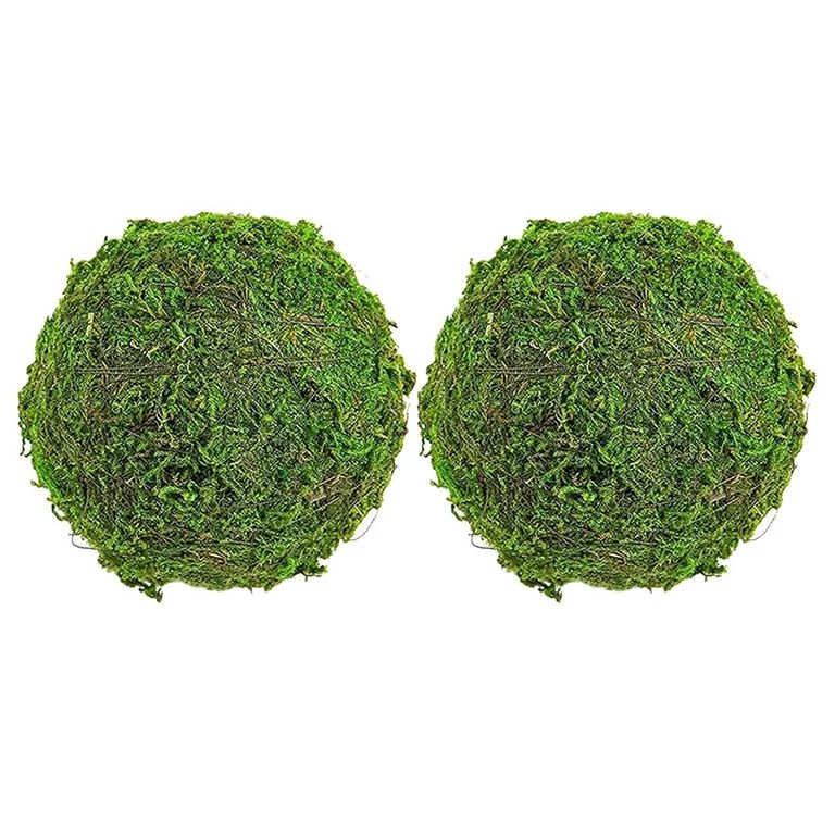 2pcs Fake Moss Balls Natural Decorative Moss Globes Handmade Moss Balls for Ornament | Walmart (US)