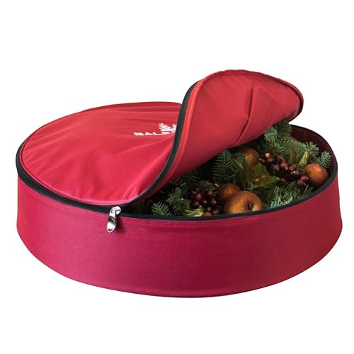 Balsam Hill Wreath Storage Bag - Premium Red Christmas Wreath Protection in Multiple Sizes for Seasonal Storage and Shape Preservation, Large | Amazon (US)