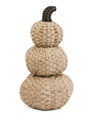 Outdoor Safe Wicker Triple Stacked Pumpkin | TJ Maxx