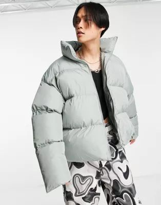 COLLUSION puffer jacket in charcoal gray | ASOS (Global)