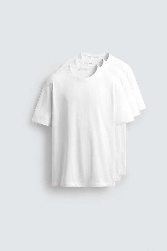3-PACK OF BASIC MEDIUM WEIGHT T-SHIRTS | Zara UK