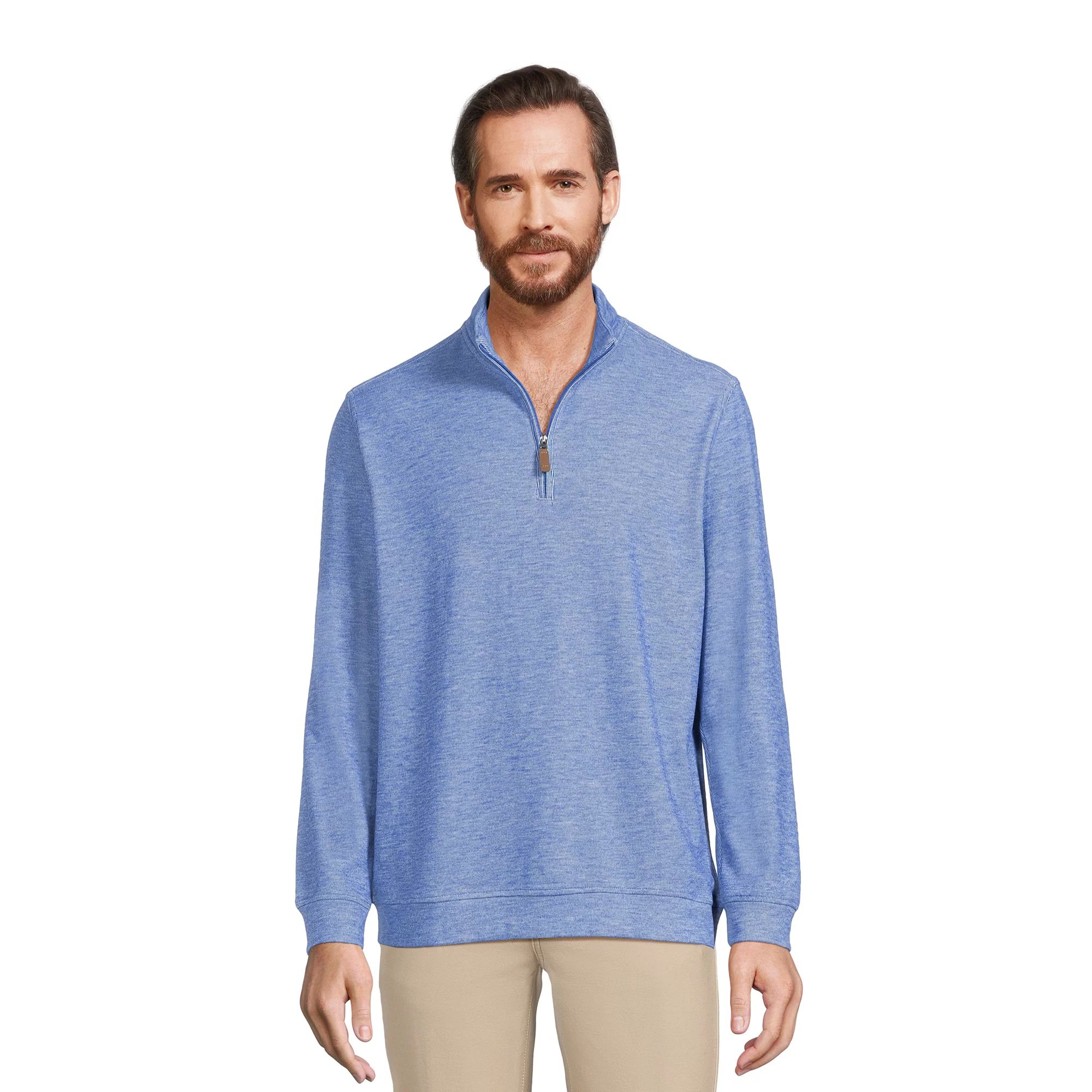 George Men's Knit Quarter Zip Pullover Top - Walmart.com | Walmart (US)