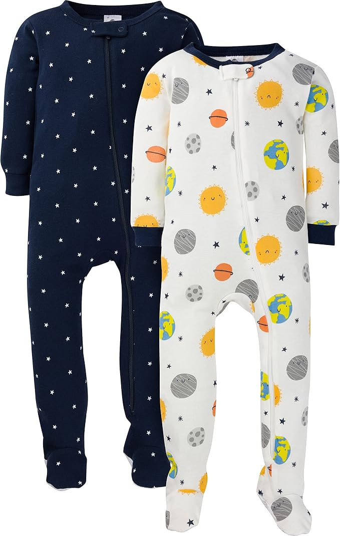 Gerber Baby-Boys 2-Pack Footed Pajamas | Amazon (US)