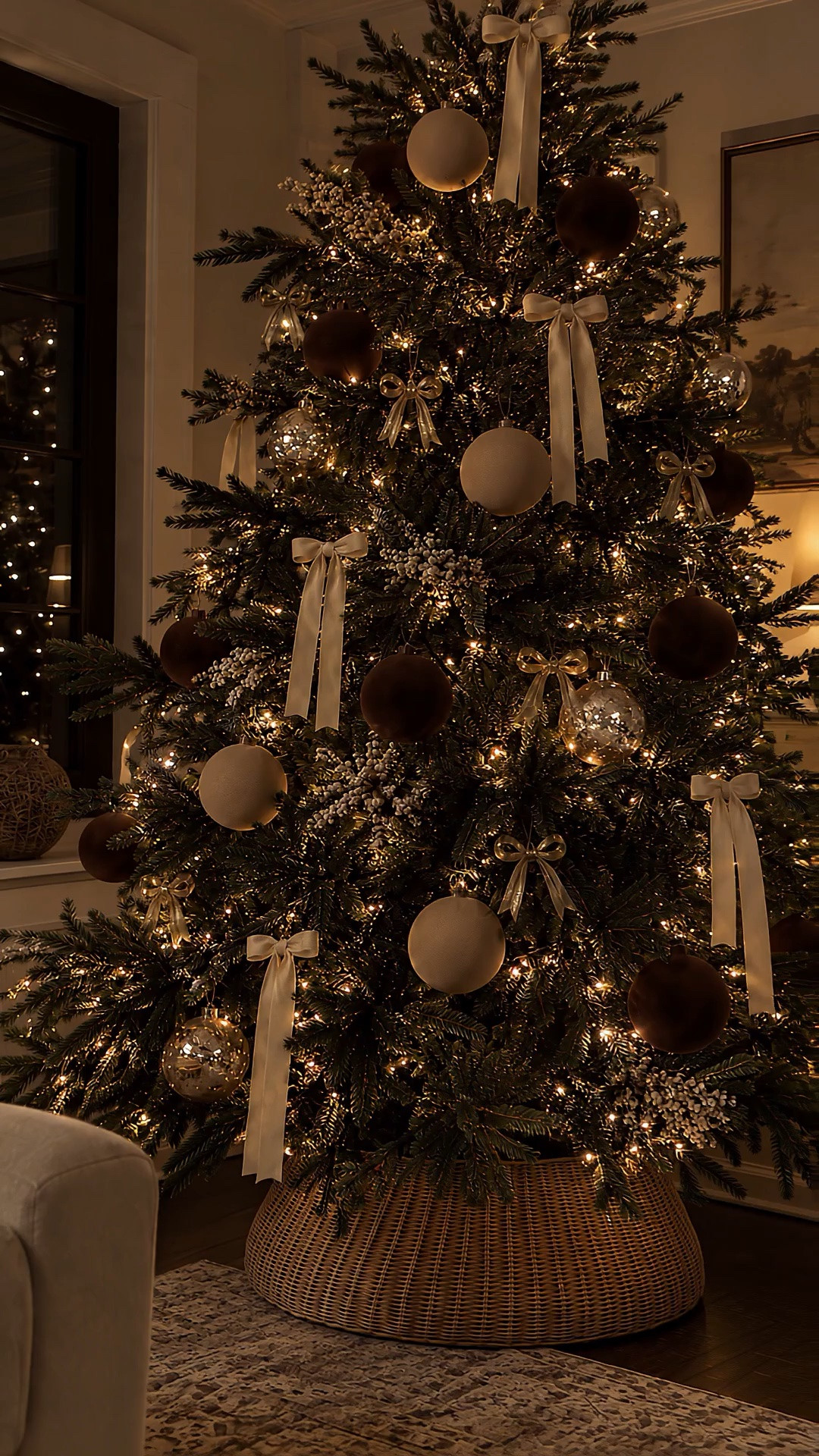 Walmart Christmas finds that look way more expensive than they are 🤎🎄 I went with a warm, cozy tree this year using chocolate brown, soft cream, antique gold and champagne tones with velvet ornaments, delicate bows and a woven tree collar. I love how collected and vintage-inspired it feels without being overdone. ✨

Everything is from Walmart and linked on LTK—tap through to shop the tree! 🤎

#WalmartChristmas #WalmartFinds #ChristmasTreeDecor #NeutralChristmas #ChristmasDecor

#LTKSaleAlert #LTKSeasonal #LTKHome
