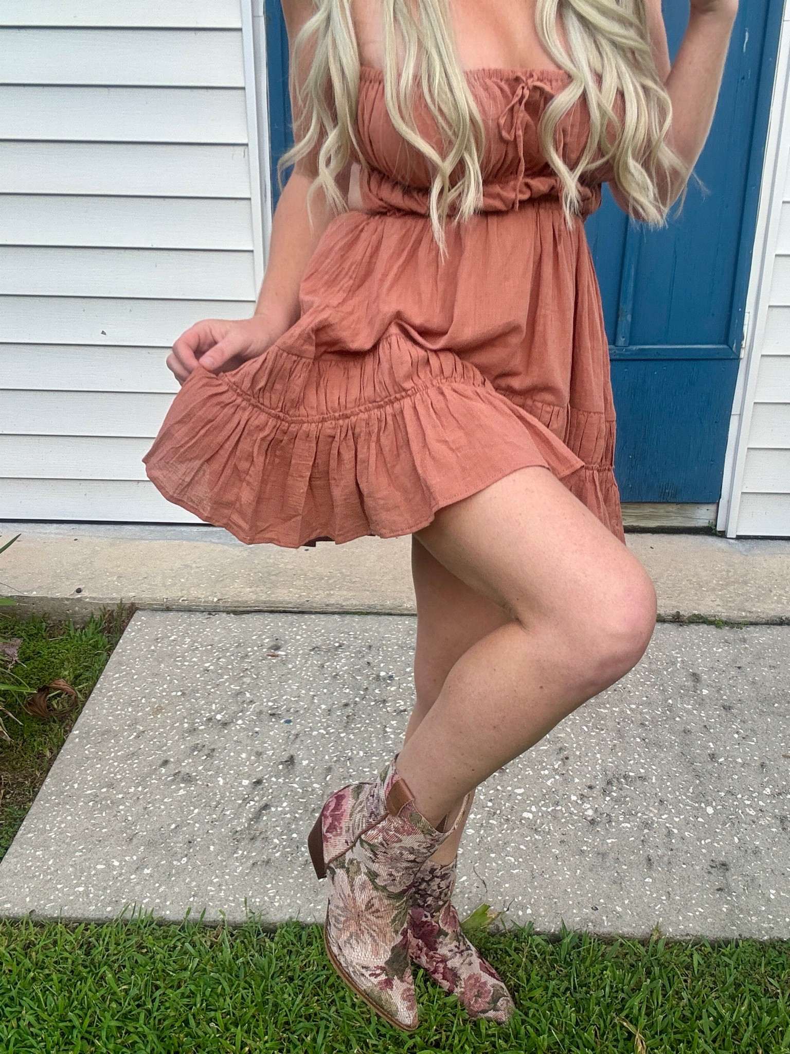 Loving this transition to fall look!!
These floral booties are a top seller!! Super unique!

I am getting rustic fall vibes.
Code: hilary35
Fall mini dress
Boots
Booties
Vici

#LTKmomlife
