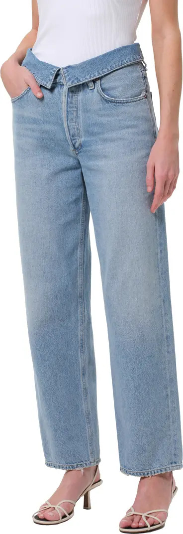 AGOLDE Echo Foldover Waist Tapered Straight Leg Jeans | Nordstrom | Nordstrom