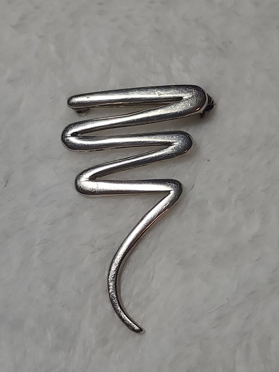 Vintage Sterling Silver 925 Mexico Squiggle Brooch Pin | eBay US