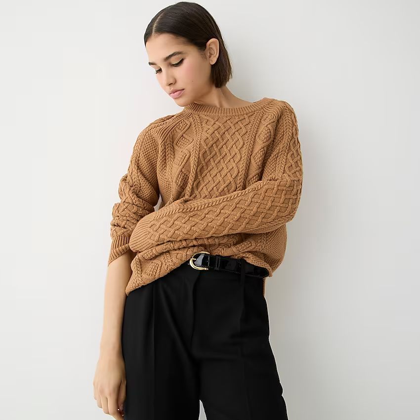 Cotton cable-knit sweater | J.Crew US