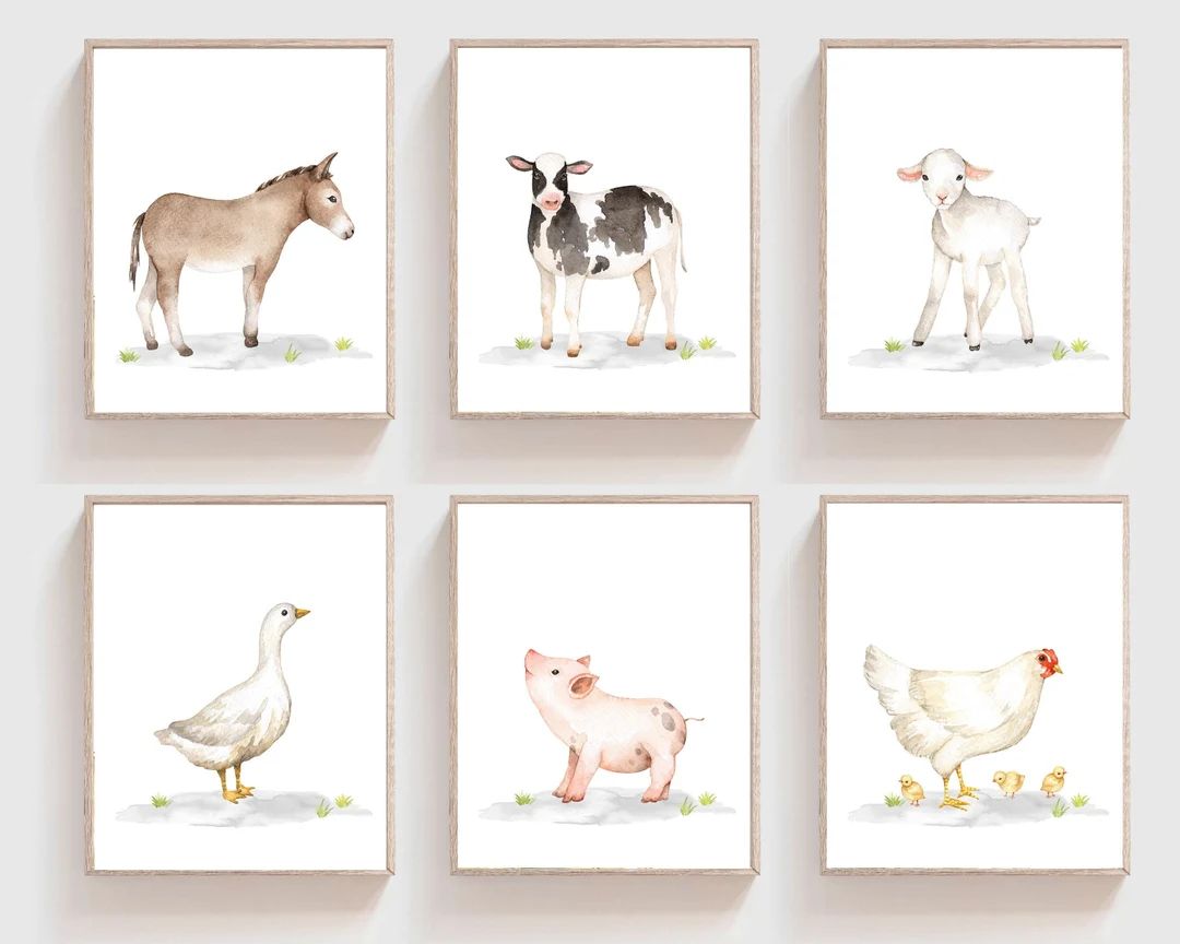 Farm Animals Print Watercolor Farm Animals Printable Farm - Etsy | Etsy (US)
