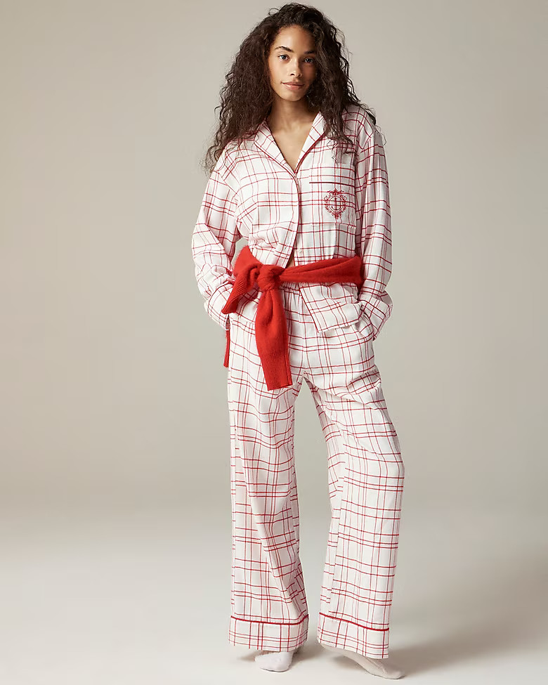 Relaxed pajama pant set in plaid cotton flannel | J. Crew US