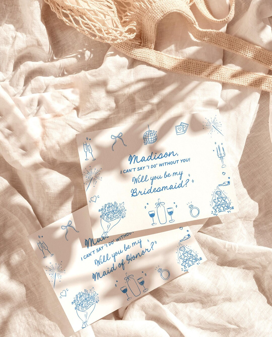 Bridesmaid Proposal Card, Hand Drawn Bridesmaid Proposal Card, Will You Be My Bridesmaid, Bow Bri... | Etsy (US)