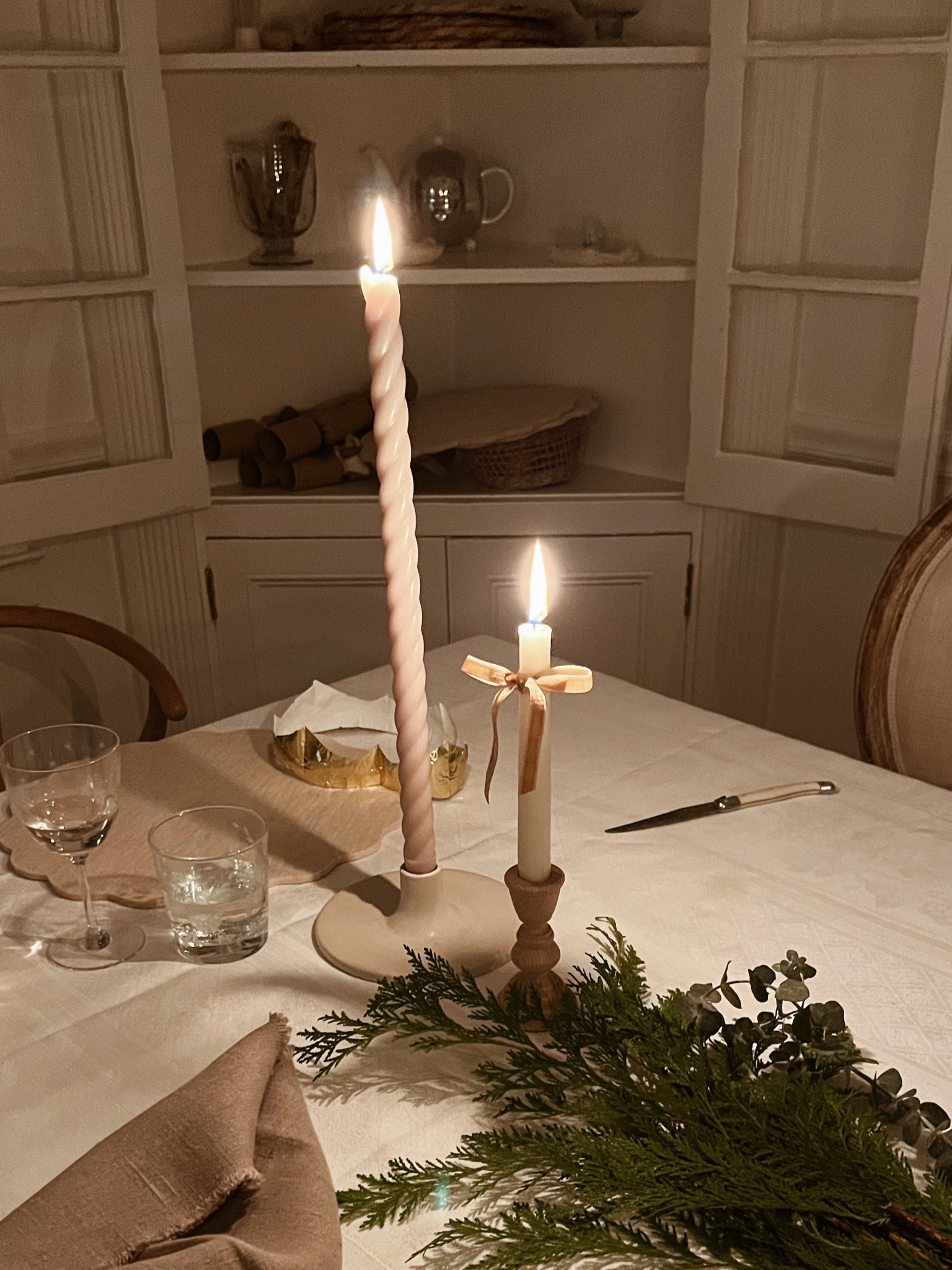 Wooden candlestick holders from Amazon 🕯️