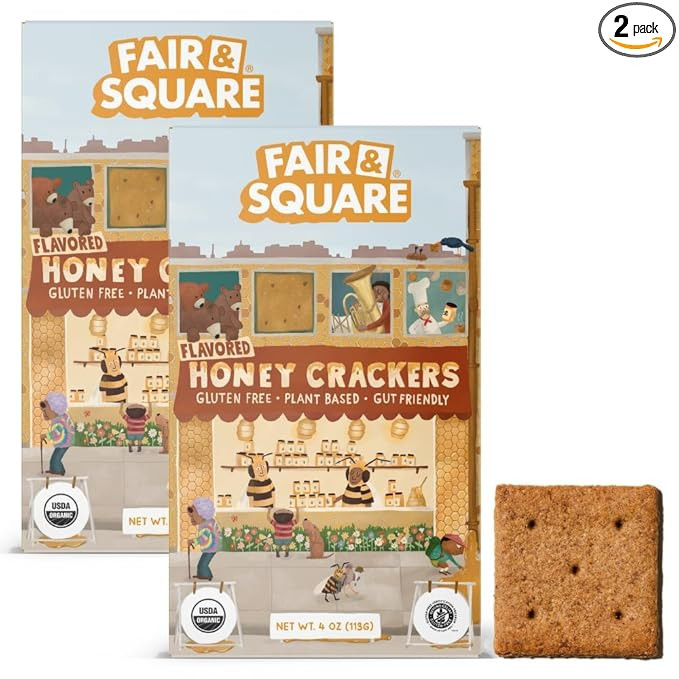 Fair & Square Gluten Free Honey Graham Crackers | Organic, Vegan, Dairy Free, Allergen Friendly, ... | Amazon (US)