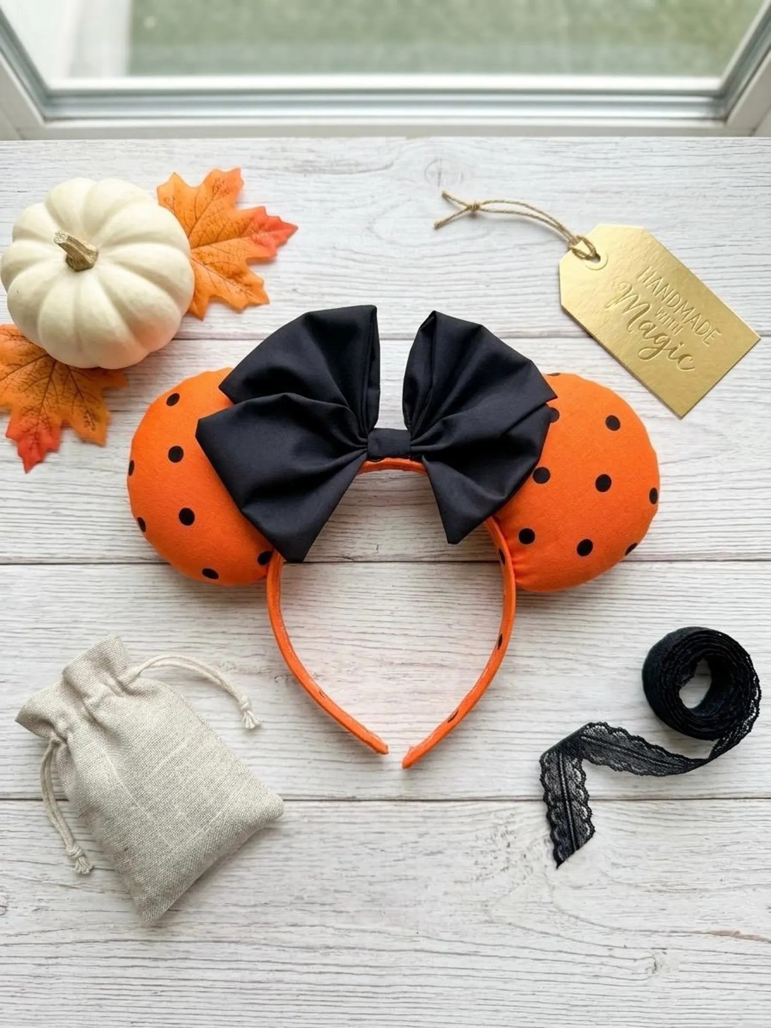 Halloween Mouse Ears, Minnie Ears for Fall, Mouse Ears for Halloween, Polka Dot Ears, Disney Love... | Etsy (Global)