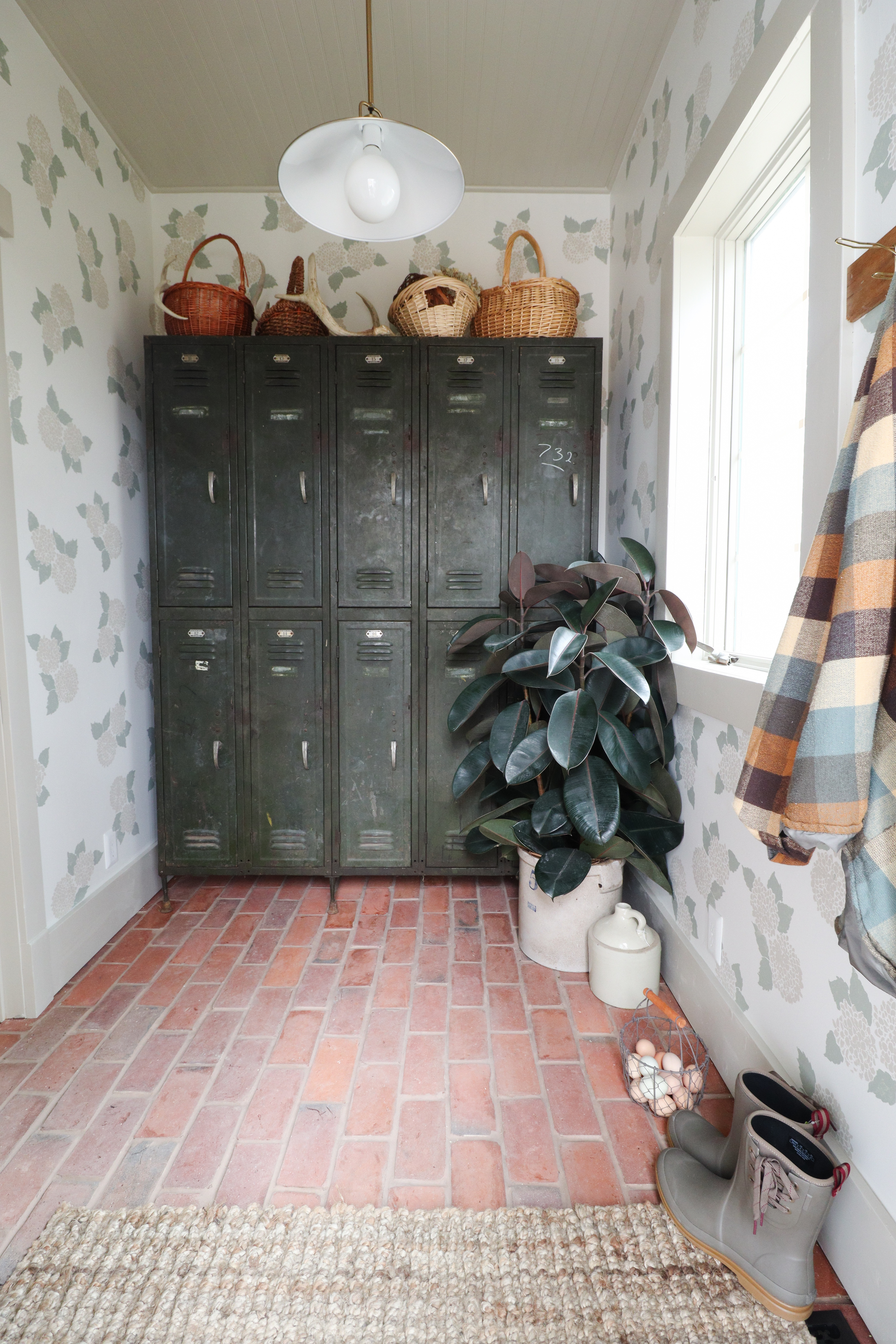 Brick floors, vintage lockers, and a spot for muddy boots! 

 #LTKHome