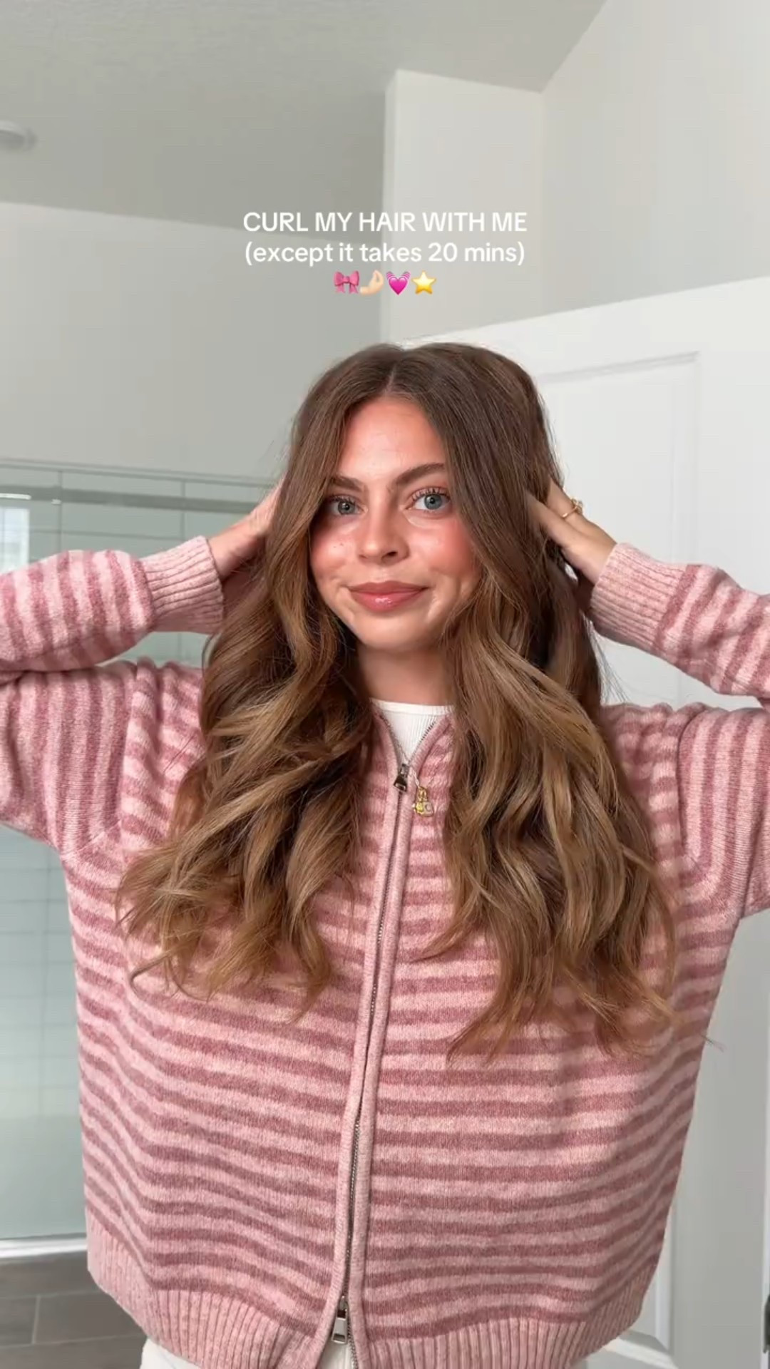 Curl routine!! Ft my new curling iron 🫶🏻👏🏻🤩 sweater is coco mccall shop!! 

#LTKootd #LTKmorningroutine #LTKBeauty