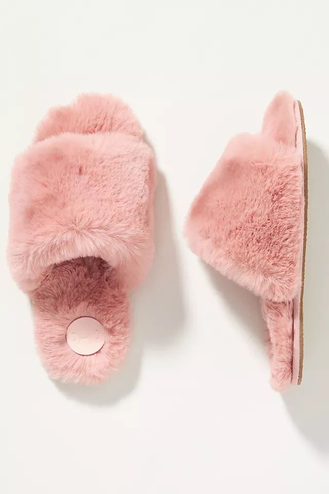 Plush Faux Fur Slippers | Anthropologie (US)