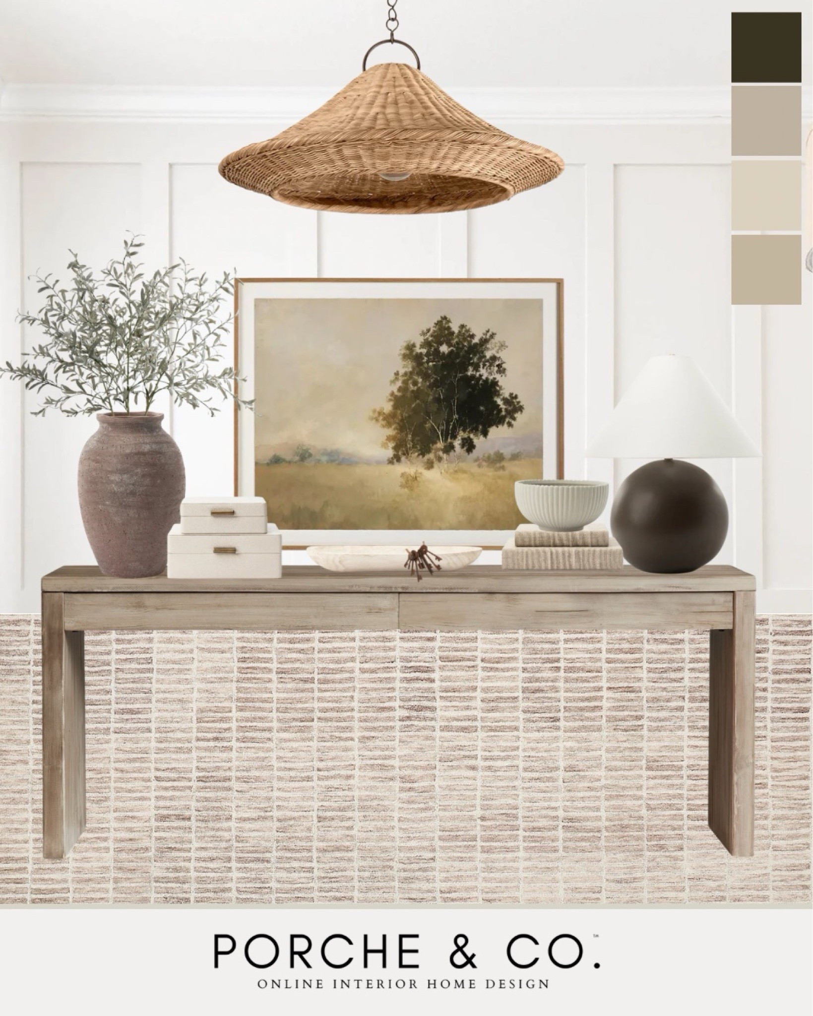 Curated collection, entryway, rug, rug runner, console table, entryway lighting 
#visionboard #moodboard #porcheandco

#LTKHome #LTKStyleTip