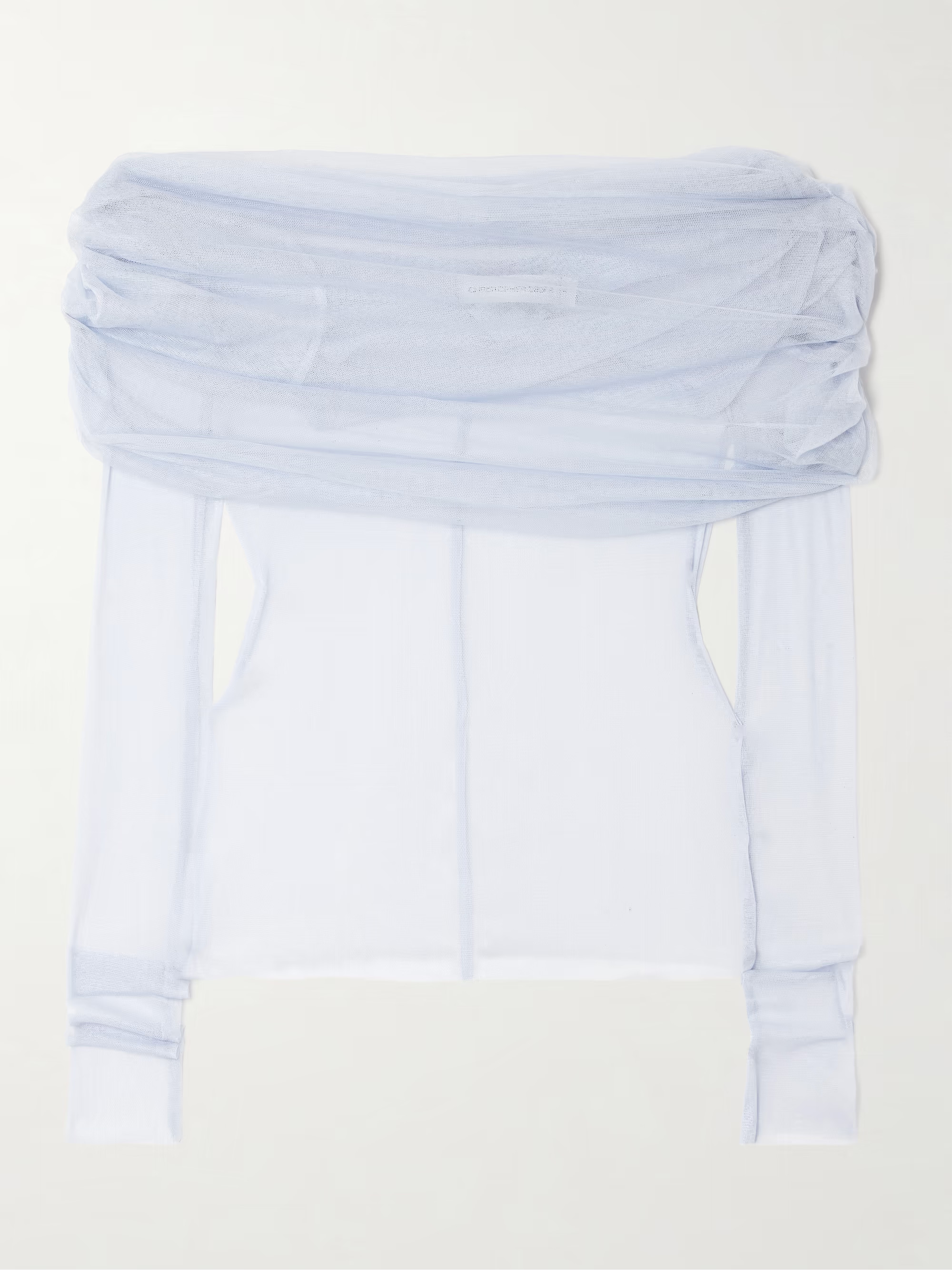 Veiled draped off-the-shoulder silk-tulle top | NET-A-PORTER APAC