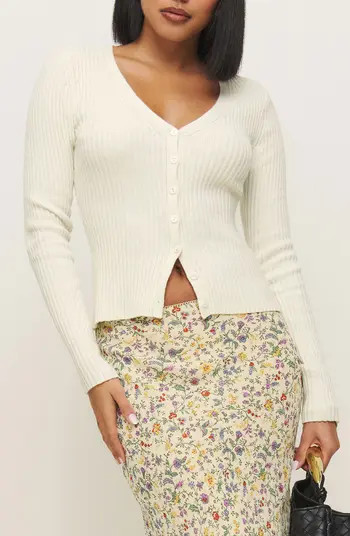 Reformation Fia Rib Cotton & Cashmere Cardigan | Nordstrom | Nordstrom