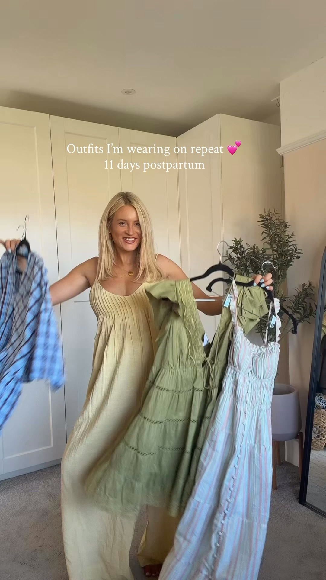 Outfits I’m wearing on repeat - 11 days postpartum! 🧸Wasn’t planning my return to fashion content just yet but felt like filming & wanted to show you these outfits as I’m so happy with them and I know lots of you are looking for inspo so here I am 😂!! Filming again made me feel so happy & like me!! 🌻

Postpartum dressing is a weird time but these are all so perfect for it & are what I have been rotating each day for visitors, little trips out and lots of cuddles! Xxx

Comment LINKS & I will send them straight to your dms!! 

🤍

Postpartum outfits, asos haul, summer outfits, comfy outfits

#LTKuk #LTKsummer