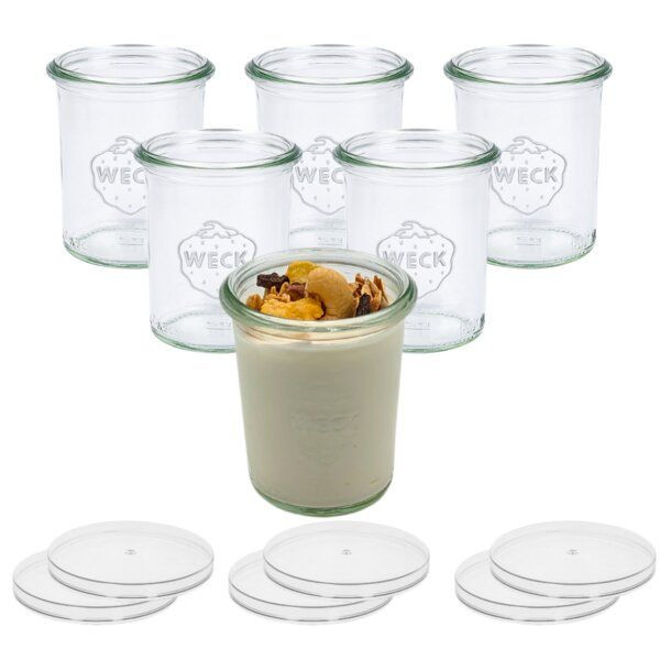 mikken - 6er Set WECK Dessertgläser 160 ml Joghurtgläser Sturzgläser mit Frischhaltedeckel | A... | Avocadostore DE