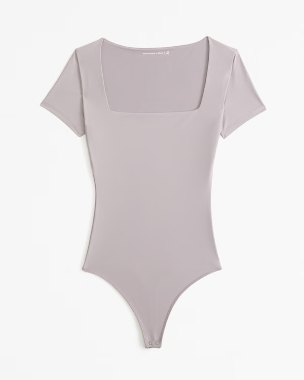 Women's Soft Matte Seamless Short-Sleeve Squareneck Bodysuit | Women's Tops | Abercrombie.com | Abercrombie & Fitch (US)
