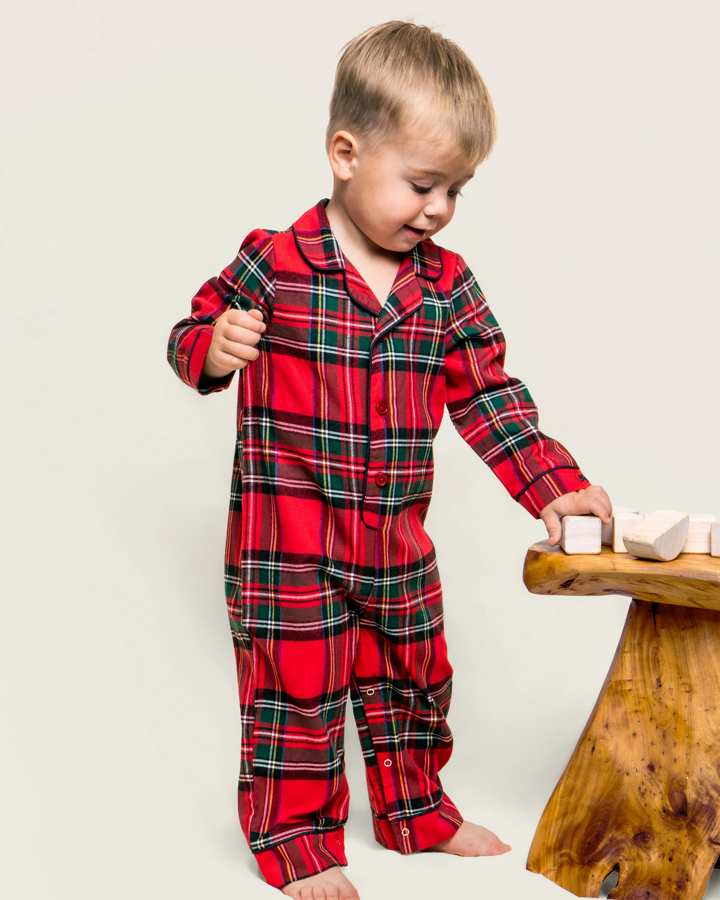 Baby's Brushed Cotton Classic Romper in Imperial Tartan | Petite Plume