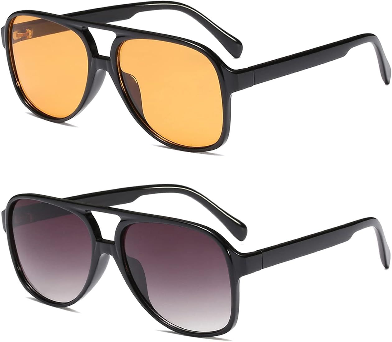 DUXAA Classic Vintage Aviator Sunglasses for Women Men Large Frame Retro 70s Sunglasses | Amazon (US)
