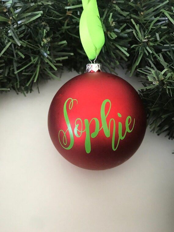 Personalized Christmas Ornament, Name Ornaments, Secret Santa Ornament, Friend Ornament, Red Orna... | Etsy (US)