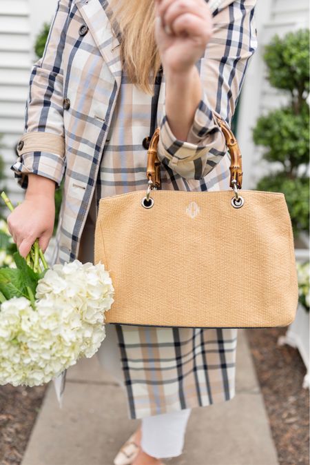 Perfect spring neutrals to mix and match with your favorite outfits. Raffia handbag & spring trench coat 

#springoutfit #giftsgorher #mothersday #springsyle #markandgraham #springbag #ladiestrenchcoat #eomrndtrenchcoat

#LTKFind #LTKitbag #LTKGiftGuide