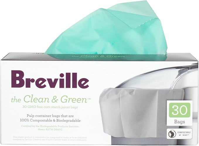 Breville BJE030 Clean and Green Biodegradable Pulp Container Bag for Juicers | Amazon (US)
