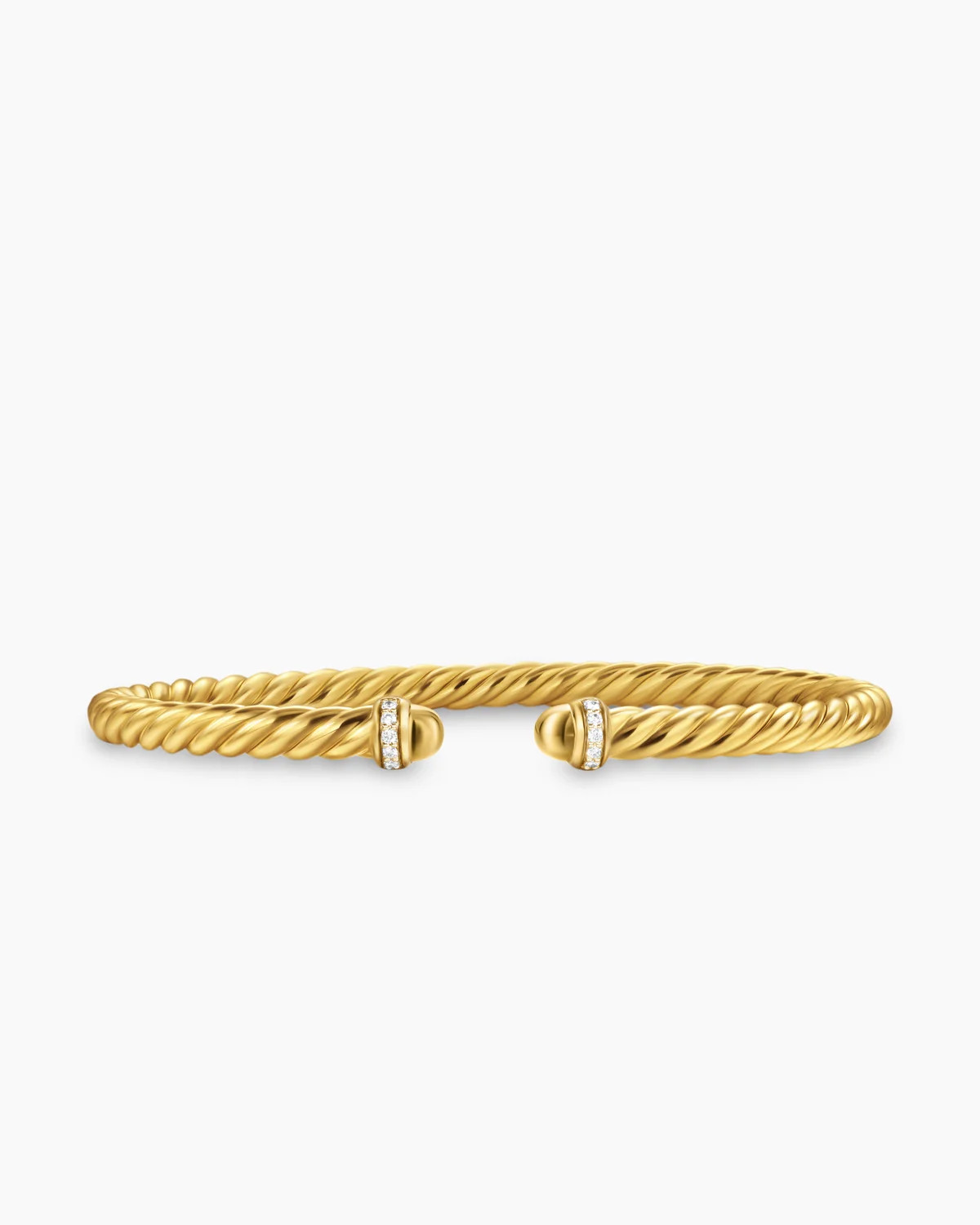 David Yurman | Cablespira Flex Bracelet in 18K Yellow Gold with Diamonds, 4mm | David Yurman