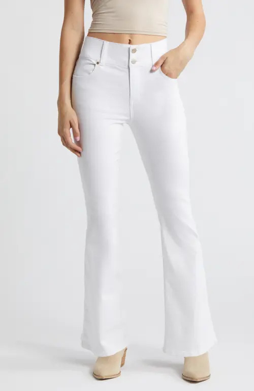1822 Denim Fit & Lift High Waist Flare Jeans in White at Nordstrom, Size 29 | Nordstrom