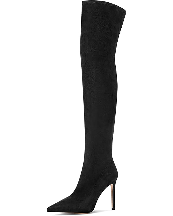 Women's Over the Knee Boots Suede High Heel Thigh High Boots Pointed Toe Long Stretch Sexy Fall E... | Amazon (US)