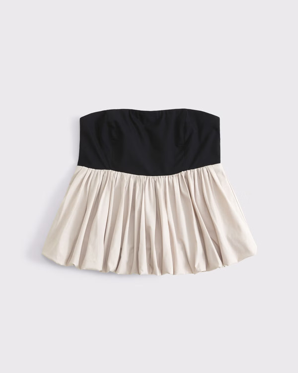 Strapless Bubble Hem Top | Abercrombie & Fitch (US)