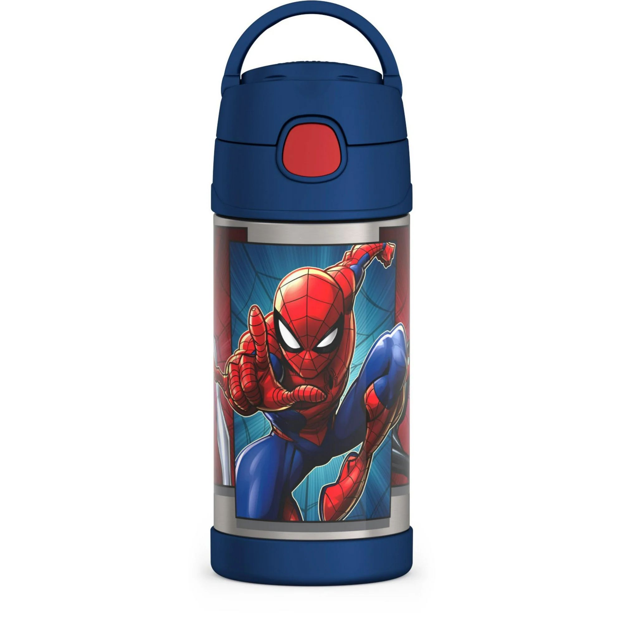 Thermos Kids Stainless Steel Vacuum Insulated Funtainer Straw Bottle, Spiderman, 12 fl oz | Walmart (US)