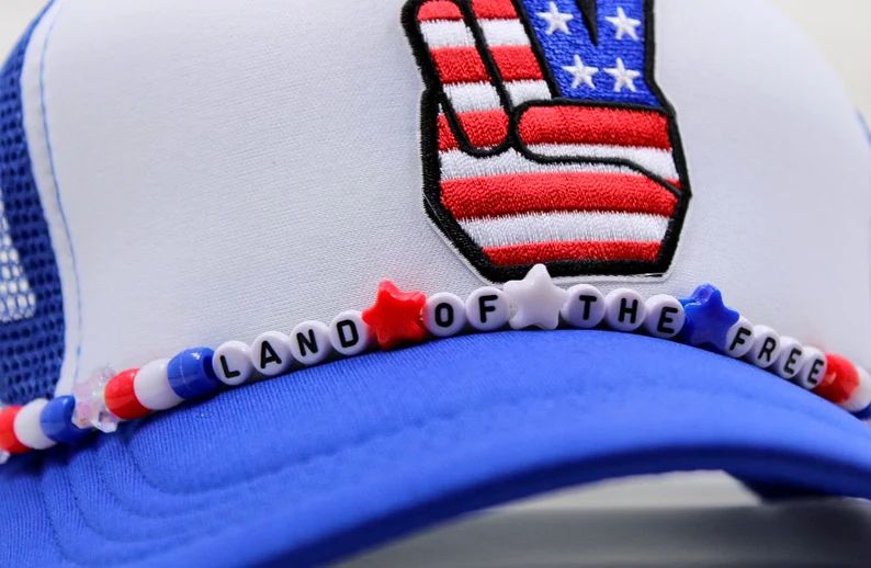 PEACE in America Hat | USA | trucker hat | Red White and Blue | Memorial Day | 4th of July | hat | Etsy (US)