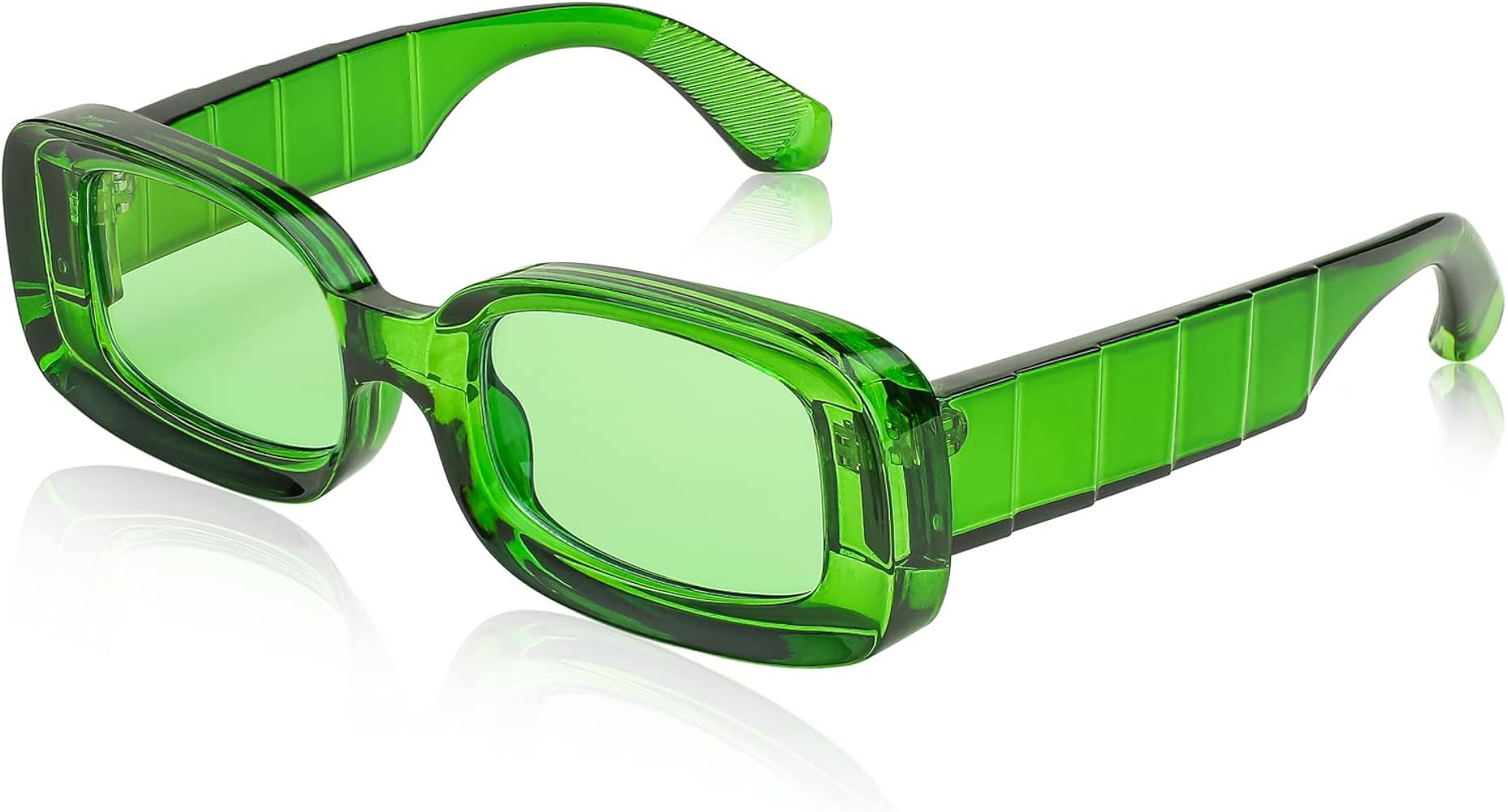 FEISEDY Retro Thick Rectangle Sunglasses Retro 90s Small Chunky Square Women Men B2307 | Amazon (US)